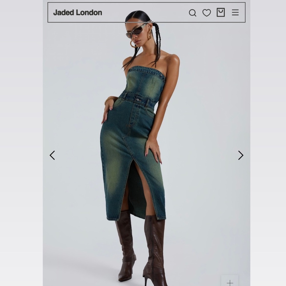 Jaded London Strapless Denim Dress